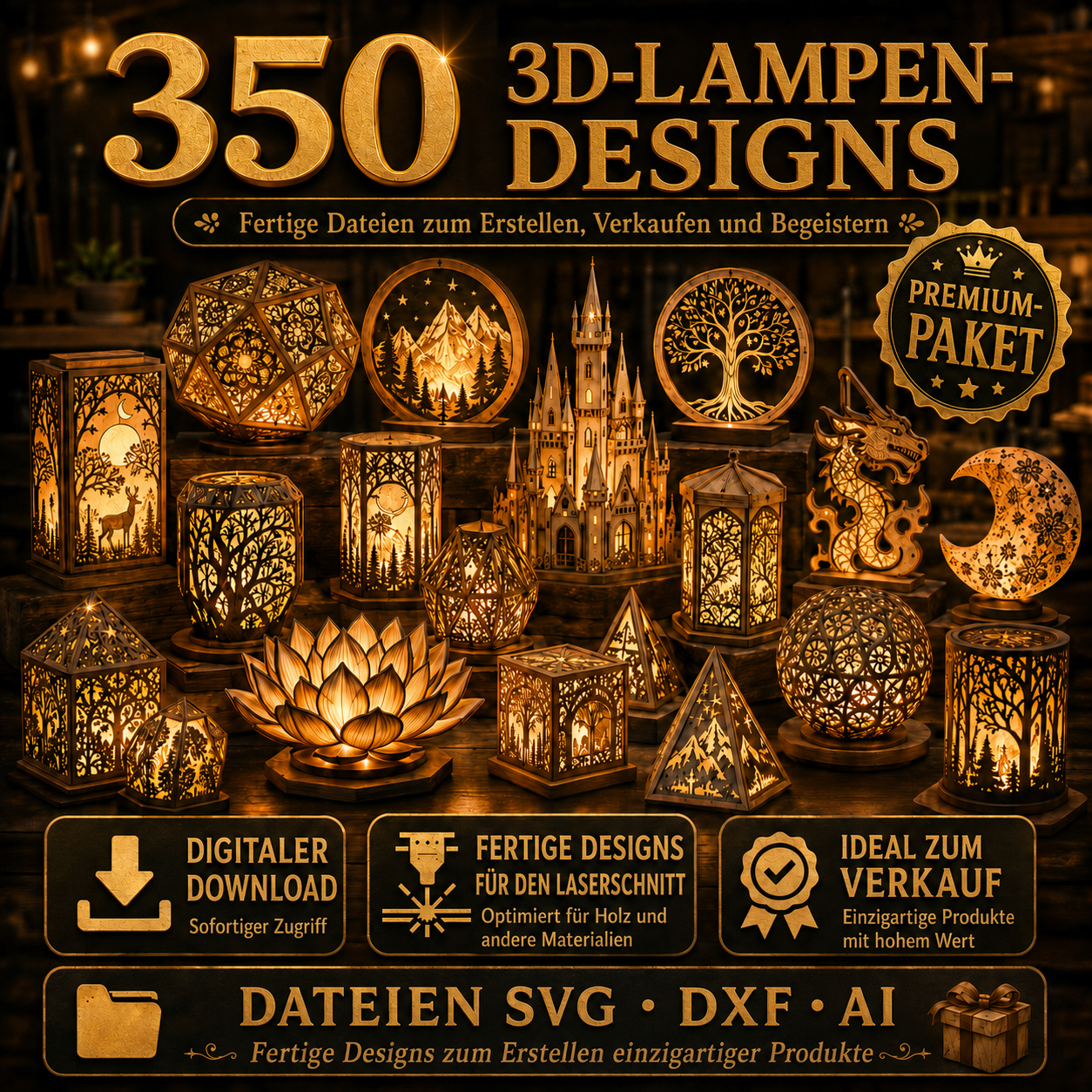 350 3D-LAMPEN-DESINGS